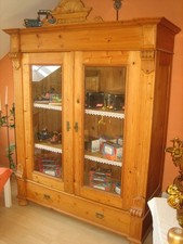 Großer Weichholzschrank-GRÜNDERZEIT-Antik-Vitrine-Schrank-Weichholz-ZERLEGBAR-