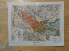 Orig.(1908) Lithographie Landkarte Geologische Karte von Thüringen (N14)