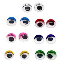 14 Wackelaugen bunte Wimpern