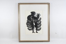 Q28J19- HAP Grieshaber (1909-1981) Holzschnitt Tierengel signiert 