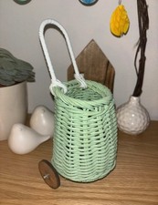 Olli ella Korb wagen Puppen Trolley mini in Mintgrün