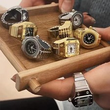 Fingeruhr Ringuhr Punk Finger Mini Uhr Quarzuhr Fashion Ring Herren Damen Schmuk