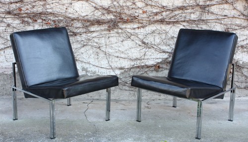 Chrom leder loungechairs - chrom/leder,