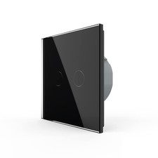 Livolo Serienschalter EC 2-facher Lichtschalter mit Glasblende in Schwarz