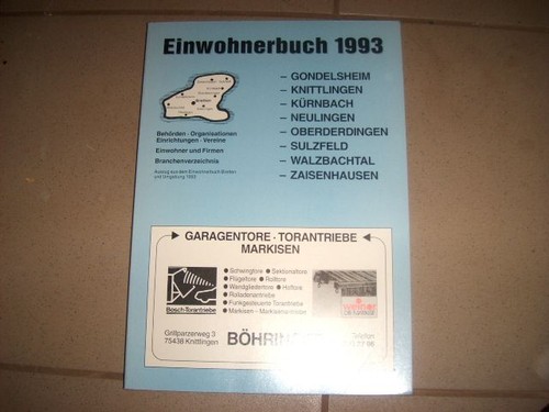 Gondelsheim einwohnerbuch - gondelsheim,,