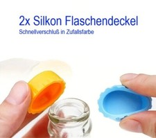 2x Silikon Flaschendeckel Schnellverschluß wieder verwendbar Bierdeckel Wasserfl