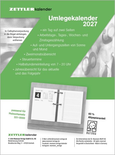 Umlegkalender 8x10 8 - 1t/2s, 8x10,8