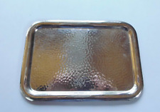 Tablett Gläsertablett DDR Alu eloxiert 21 x 15 cm goldfarben