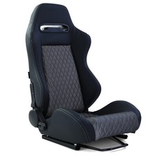 Sportsitz Halbschalensitz Spielekonsole Sim Racing Schwarz Silber mit Rauten