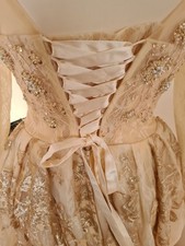 Traumkleid Brautkleid Aprikose Prinzessin Kostüm Ungetragen