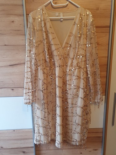 Damen kleid gold pailletten - damen,