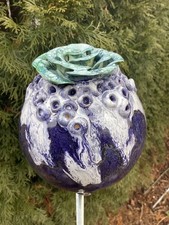 KUGEL  blau mit Blüte -