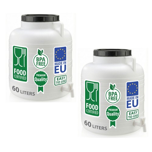 2er set weithalsfass - set, 60l