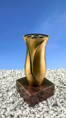 Grabvase aus messing auf - aus,