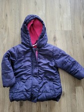 Winterjacke blau lila pink Topomini 92 Mädchen warm Fleece pink Knöpfe Reißversc