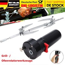 Elektrischer Grillspieß +Grillmotor Set Drehspieß Grill Rotisserie BBQ Spieß NEU