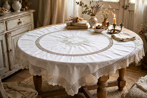 160cm vintage runde - vintage, tischdecke