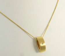 585 Gold 14 Karat Gold Kette mit Design Anhaenger echter Diamant in Geschenkbox