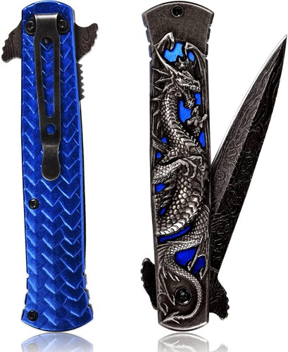 Klappmesser drache blau - klappmesser,