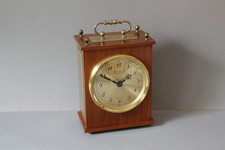 VEB Uhrenwerk Weimar Tischuhr aus 1985 Holz Messing mit Kaufbeleg von 1986
