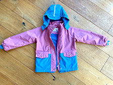 TCM Thermo-Regenjacke recycled / Innenfleece blau / rosa reflektierend - 122/128