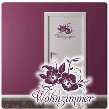 Türaufkleber Wohnzimmer Hibiskus Tür Aufkleber Wandtattoo Lounge WC Blumen T092