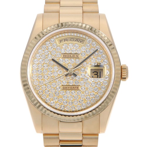 Rolex day date pav diamanten - day,