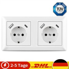 Doppelsteckdose mit 2 USB Anschluss und 2 Typ C für Gira System 55, Jung uvm.