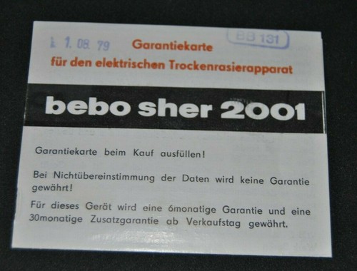 Ddr garantie urkunde rasierer - ddr,