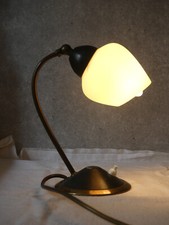 Nachttischlampe Nachttischleuchte Tischlampe Messing Glas Gelenk 50er Jahre