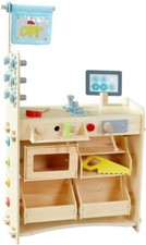 HABA 201183 Creative Play 3 in 1: Küche, Kaufladen & Werkstatt in einem