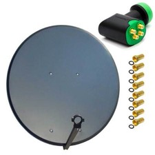 PremiumX Satelliten Anlage 100cm SAT Antenne Aluminium Schüssel Spiegel Quad LNB