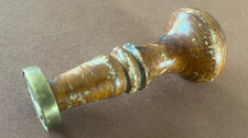 Antik Petschaft Stempel Siegel FK Gravur 7x2,2cm Sammlerstück 1900 Bronze Holz