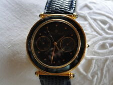 Etienne Aigner Mondphasenuhr + Datum + Tag Anzeige Swiss made vergoldet Rarität 