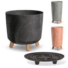 Blumenkübel Blumentopf Pflanzkübel mit Füßen Pflanztopf Gracia Beton Optik Topf