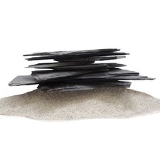 Aquarium Natursteine Schieferplatten Deko schwarz grau 10 kg 10-30cm/Stein Nr.50
