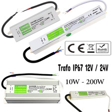 DC 12V 24V LED Trafo Transformator Netzteil Wasserdicht IP67  LED Strip 10-200W