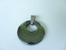 23 mm Hämatit Blutstein Donut Ketten Anhänger mit Edelstahl Kettenschlaufe 