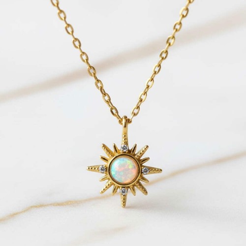 Opal halskette edelstein - halskette,