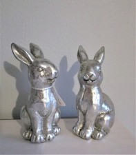 Hase silberfarben 2er Set