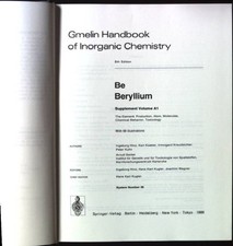 Gmelin handbook of inorganic chemistry; Be. Beryllium. / Suppl. / Vol. A. / 1. T
