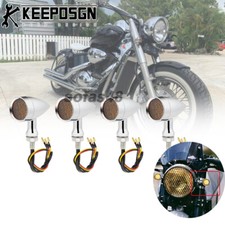 Motorrad Halogen Mini Blinker Chrom 15LED M10 für Suzuki Boulevard Savage Bobber
