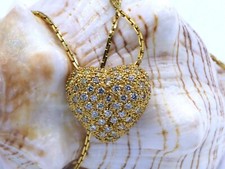 Feine Ankerkette mit Brillant Herzanhänger 2,71ct. in 585 und 750 Gelbgold