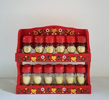 Süßes Vintage Gewürzregal, handbemaltes Holz, gereinigt 