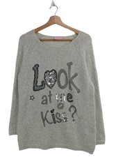 SIX-O-SEVEN Feinstrickpullover Damen Pullover Gr. DE 36 hellgrau Casual-Look