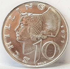 10 Schilling 1971 Wachauerin Bindenschild Silber Münze