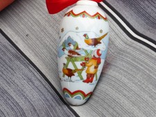 Hutschenreuther Weihnachtszapfen 2001 Vogelfütterung Vogelhaus Kind Winter