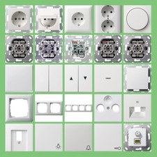 GIRA System 55 Schalter Steckdosen Schalter E2 Rahmen Reinweiß Glänzend wählbar 