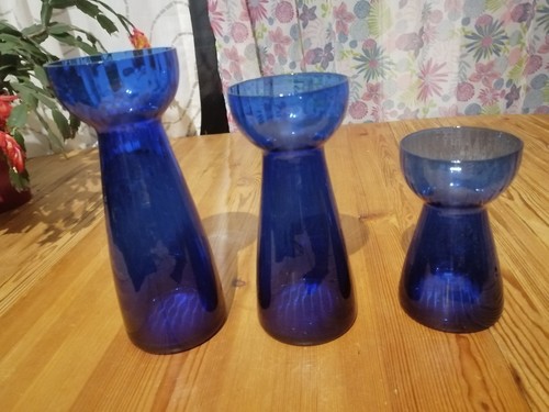 Hyazinthen glas vase blau - vase,
