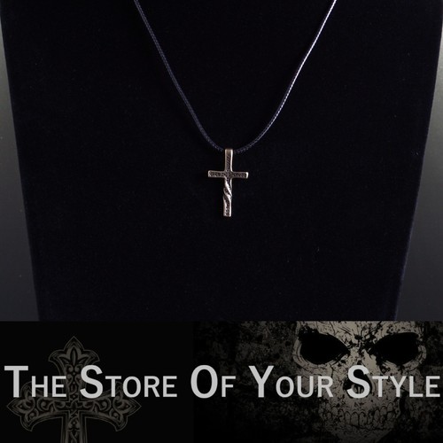 Kette mit kreuz - mit, leder